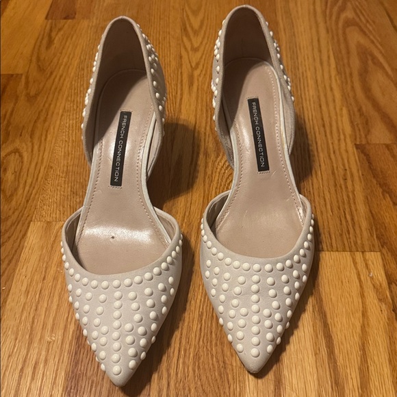 French Connection Ivory Studded Pumps - Picture 1 of 4